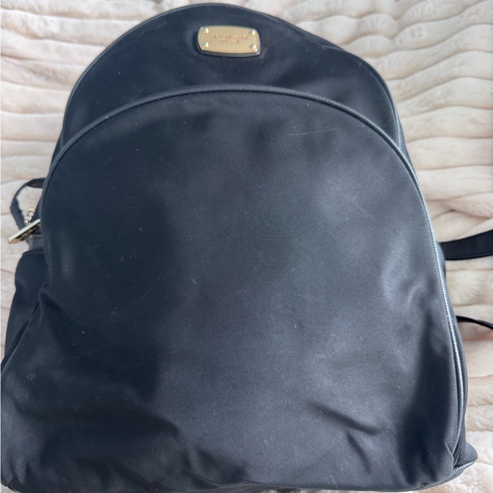 Michael Kors Black Backpack with Gold Accents